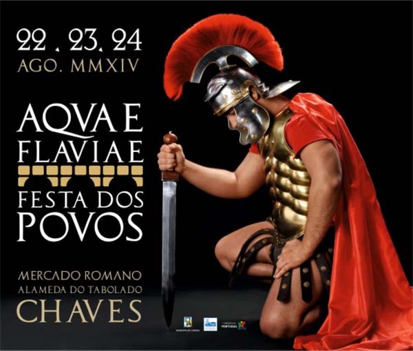 Cartaz desta celebración romana en Chaves.