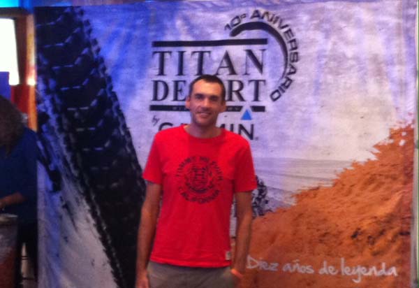 Víctor Álvarez na presentación da Titan Desert 2015, en Madrid. 