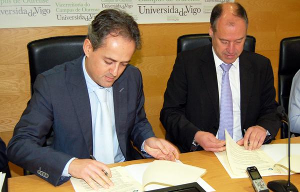 Marcos Mata Mansilla, presidente do CPETIG e Salustiano Mato, reitor da Universidade de Vigo.