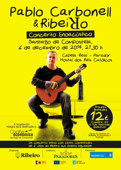 Cartaz do concerto promovido pola D.O. Ribeiro en Santiago.