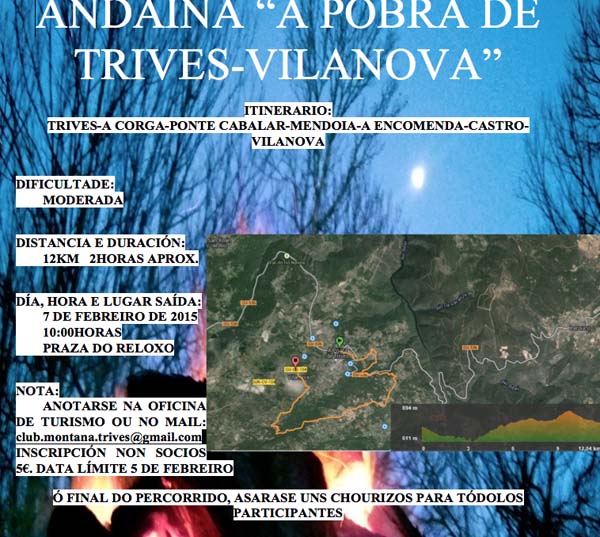 Cartaz desta I Andaina entre Trives e Vilanova.