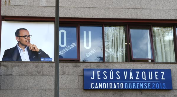 Sede do candidato do PP na cidade de Ourense,