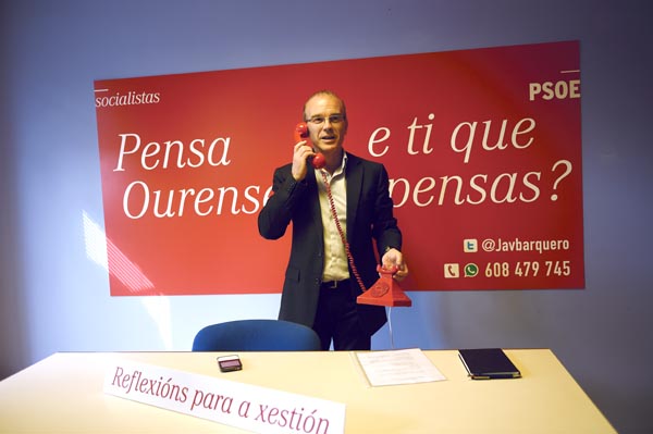 O candidato socialista á alcaldía de Ourense na pesentación da campaña.