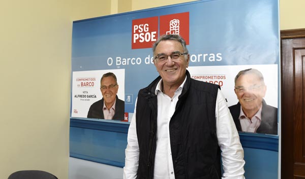 Alfredo García encabezará de novo a candidatura socialista nas municipais no Barco./ Foto: Carlos G. Hervella.