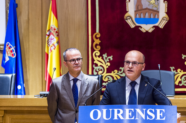 O alcalde de Ourense e o presidente da Deputación, tras a reunión.