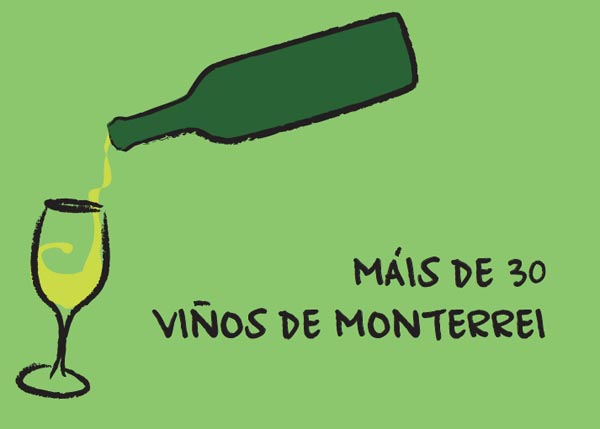 Detalle do cartaz da presentación da D.O. Monterrei en Santiago.