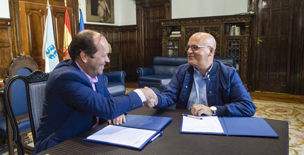 O presidente da Sociedade Galega de Medio Ambiente, Javier Domínguez Lino e o presidente da Deputación de Ourense, Manuel Baltar.