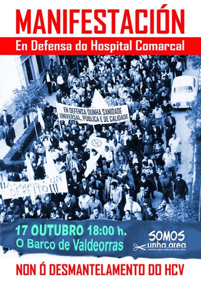 Cartaz da manifestación convocada pola Plataforma Sanitaria de Valdeorras.