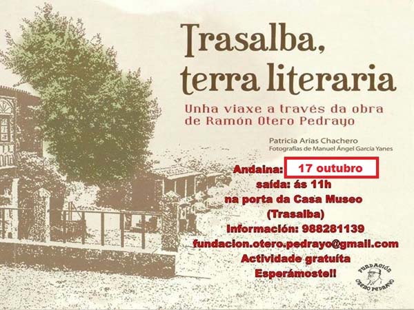 Cartaz da ruta literaria por Trasalba.