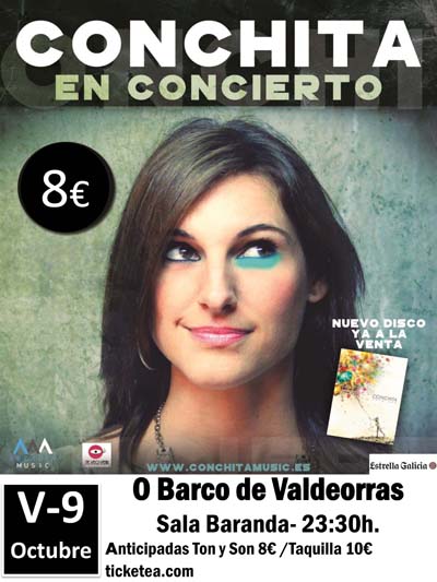 Cartaz do concerto de Conchita no Baranda.