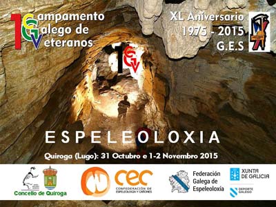 Cartaz deste evento espeleolóxico que se celebrará en Quiroga.