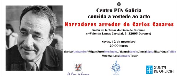 Convite ao acto no Liceo de Ourense.