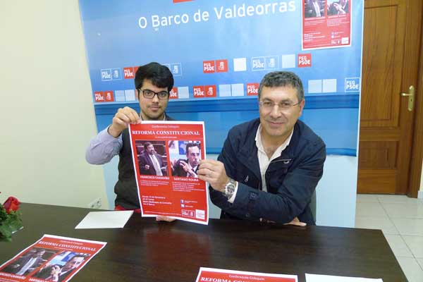 Adrián Borrajo, de Xuventudes Socialistas, e Aurentino Alonso do PSdeG-PSOE do Barco./ Foto: Ángeles Rodríguez.