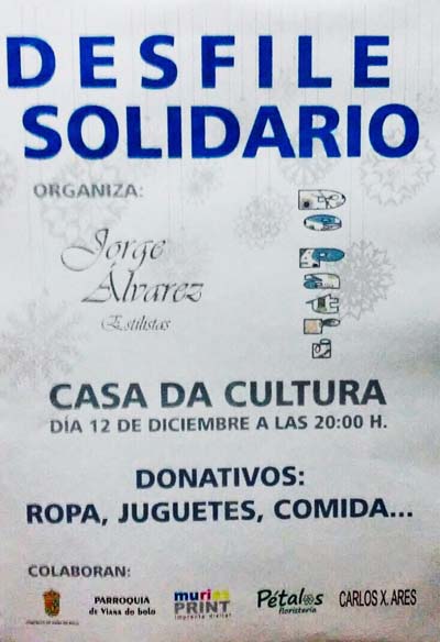 Cartaz do desfile solidario en Viana do Bolo.