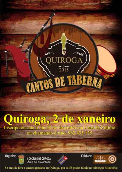 Cartaz dos cantos de taberna de Quiroga.