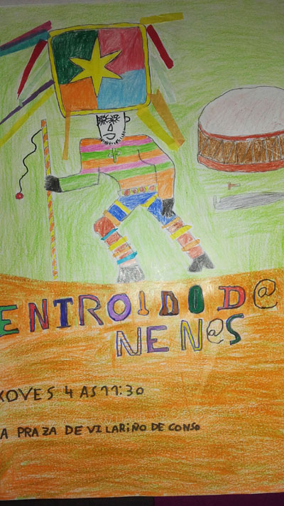 Cartaz ganador do certame do Entroido infantil de Vilariño.