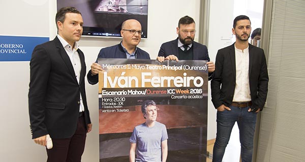 Un momento da presentación do cartel do concerto, esta mañá no Centro Cultural "Marcos Valcárcel"