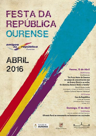 Cartaz da xuntanza da Asociación Amigos da República, de Ourense.