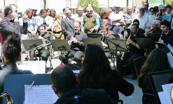 Grupo de saxofonistas do Barco, durante unha actuación da banda./ Foto: A.R.