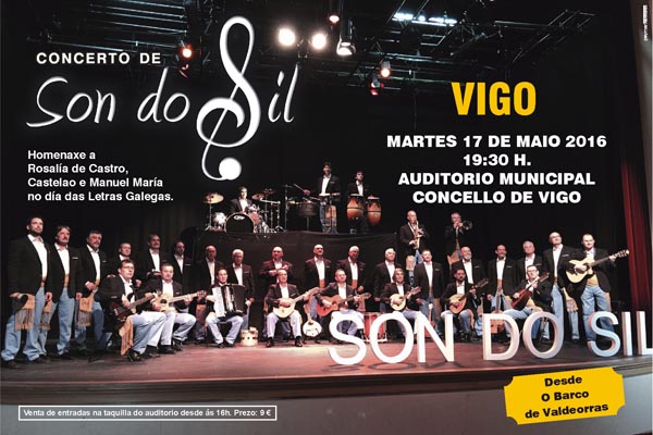 Cartaz do concerto que Son do Sil dará en Vigo.