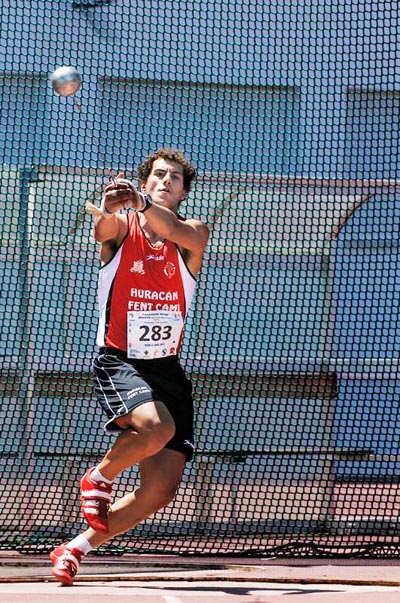 O lanzador de martelo barquense, Carlos Revuelta.
