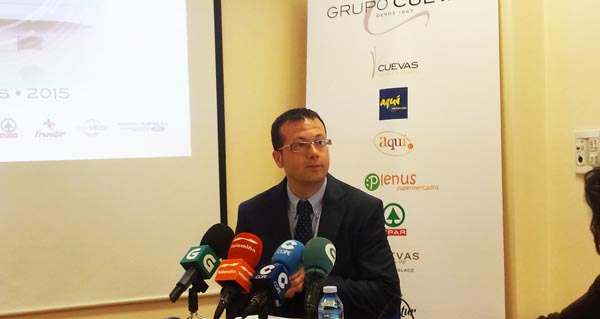 O director xeral do Grupo Cuevas, Artur Yuste, durante a presentación do balance da empresa, esta mañá.