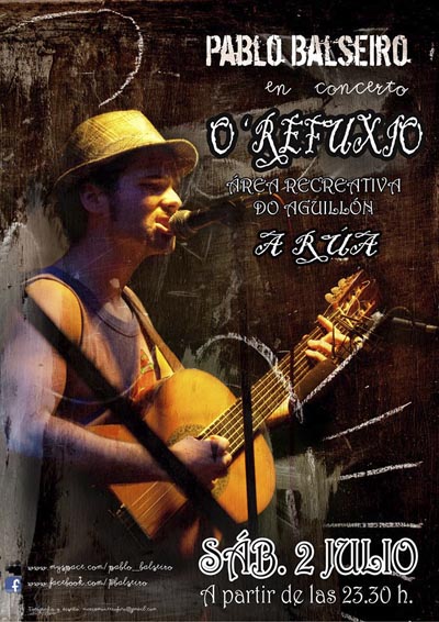 Cartaz do concerto de Pablo Balseiro na Rúa.