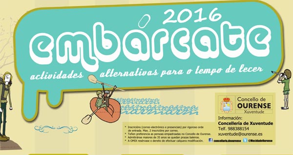 Cartel das actividades de verán do programa Embárcate.