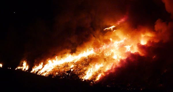As chamas do incendio do Navea, na noite do 14 de agosto. Foto: A.R.