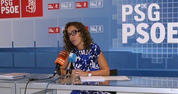 Noela Blanco, esta mañá, na sede provincial do PSOE.