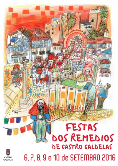 Cartaz da festa dos Remedios en Castro Caldelas.