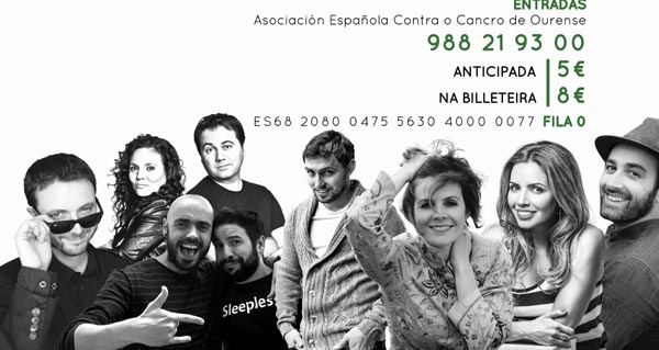 Algúns dos artistas que actuarán na IV Gala contra o Cancro de Ourense.