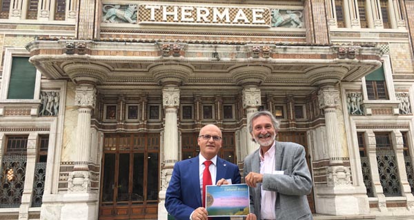 Manuel Baltar en Italia, con Giuseppe Belandi, presidente da Asociación de Cidades Termais Históricas.