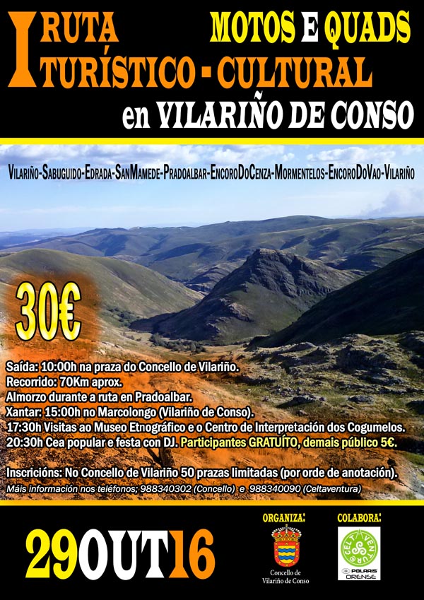 Cartaz da ruta por Vilariño de Conso.