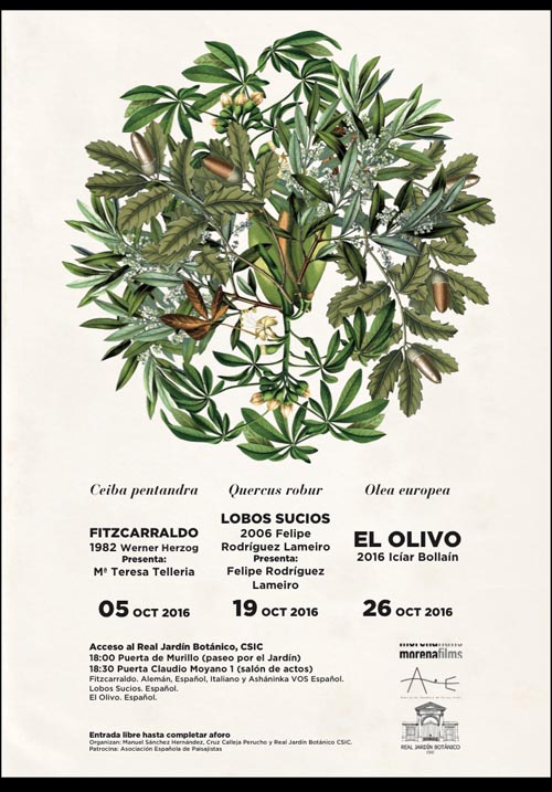 Cartaz deste ciclo de cine e paisaxe no Xardín Botánico de Madrid.