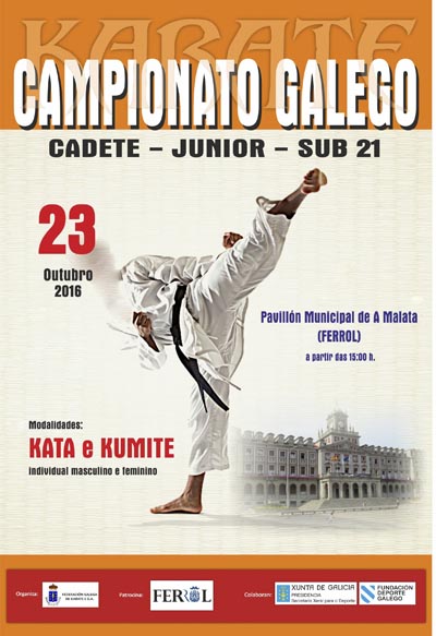 Cartaz do campionato galego de karate.