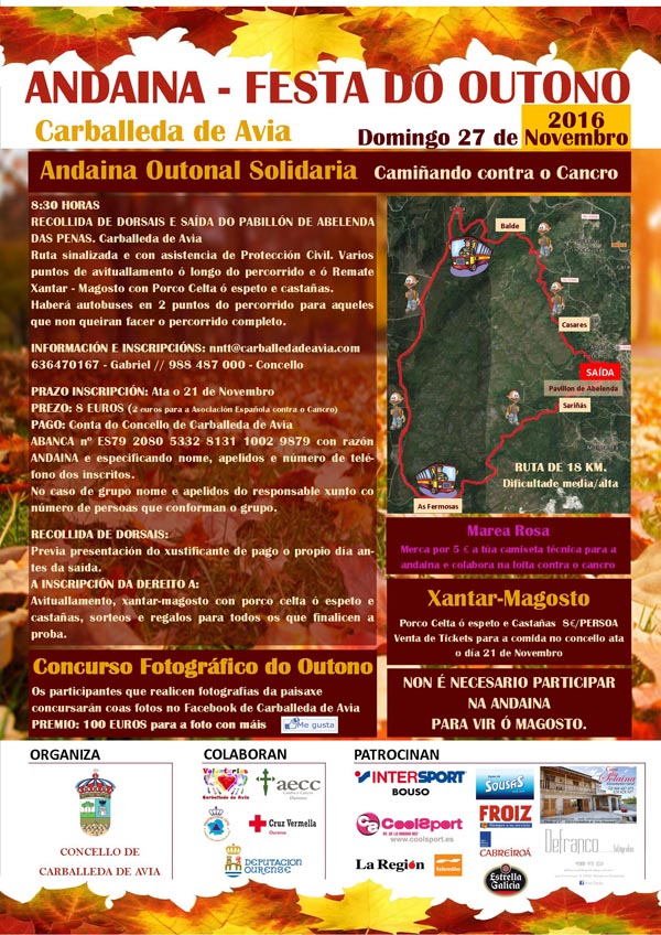 Cartaz da andaina-festa do outono en Carballeda de Avia.